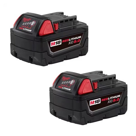 2-Pack Milwaukee M18 XC 5.0Ah Battery (48-11-1850)