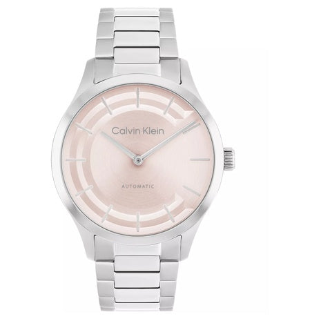 Calvin Klein Women's Iconic Automatic Silver Tone Stainless Steel Bracelet Watch