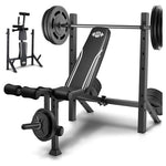 900LB Capacity Adjustable Weight Bench Set With Squat Rack