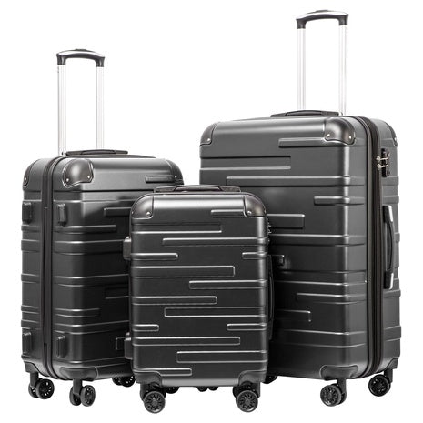 3-Piece Coolife Hardside Luggage Set With TSA Lock