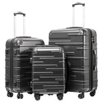 3-Piece Coolife Hardside Luggage Set With TSA Lock
