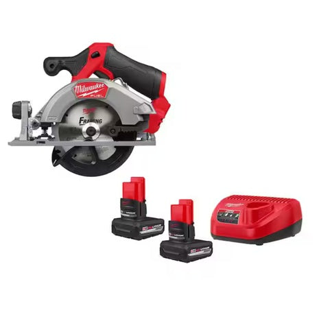 Milwaukee M12 Fuel 5-3/8" Circular Saw W/ 2 X 5.0Ah Batteries & Charger Bundle