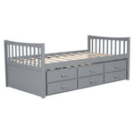 Polibi Gray Twin Size Daybed With Trundle And Drawers