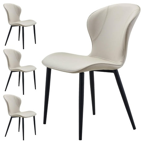 Set of 4 Modern PU Leather Dining Chairs