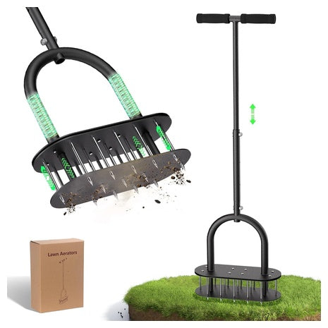 Onadak 15 Steel Spikes Lawn Aerator With Spring Assist