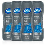 4 Bottles Dial Men 3in1 Body, Hair and Face Wash