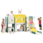 8-in-1 Toddler Slide Playset With Basketball Hoop