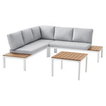 4 Piece Outdoor Chaise Sectional Set with Table