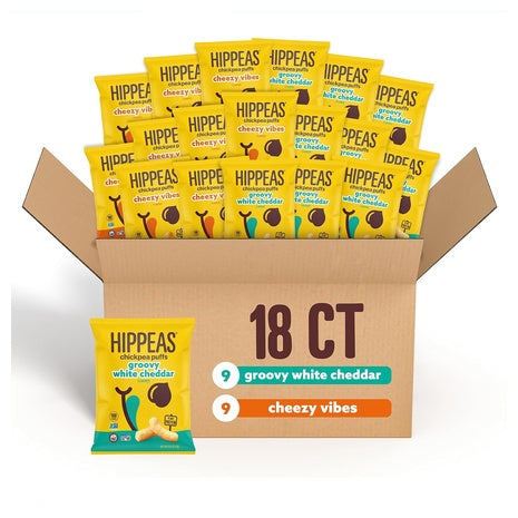 18 Snack Bags Hippeas Cheeze Chickpea Puffs Variety Pack