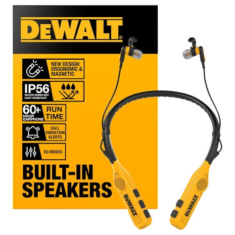 Dewalt Heavy Duty 2-in-1 Neckband Bluetooth Headphones