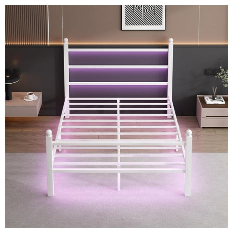 Queen Size Bed Frame With Headboard And Footboard (2-Colors)