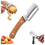 Vegetable Peeler W/Wooden Handle & Bottle Opener