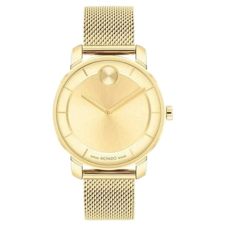 Movado 34mm Bold Access Ladies Gold-Tone IP Mesh Watch