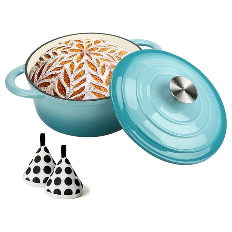 4.5QT Enameled Cast Iron Dutch Oven Pot with Lid