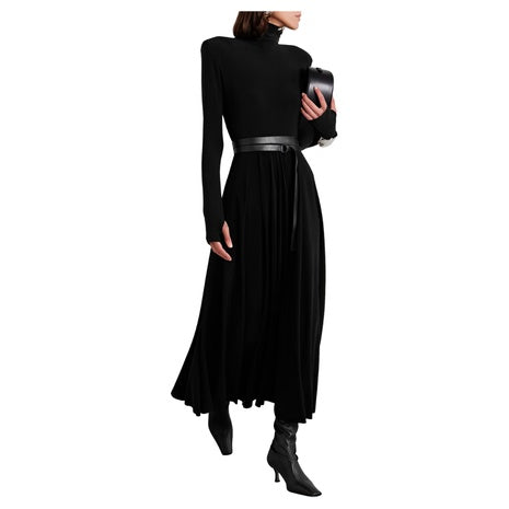 Norma Kamali Stretch-Jersey Turtleneck Midi Dress