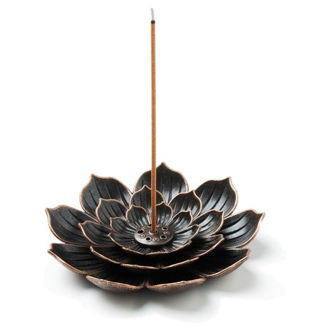 Brass Lotus Incense Stick Holder And Detachable Ash Catcher