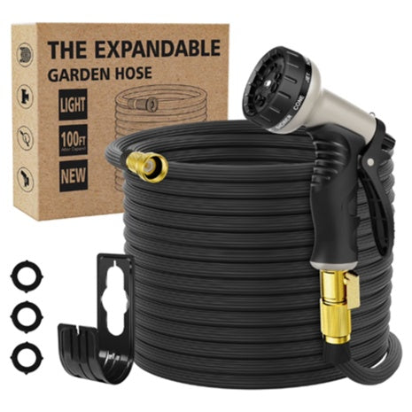 100ft Flexible Garden Hose With Nozzle