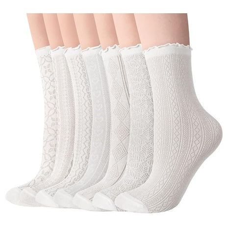 7-Pair Cotton Ruffle Socks