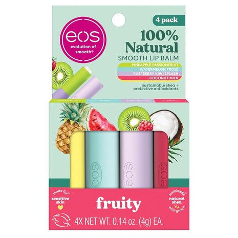 4-Pack Eos 100% Natural Lip Balm (0.14 oz Each)