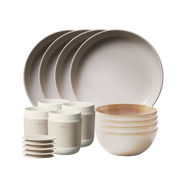 Corelle Stoneware 16-Piece Dinnerware Set (3 Colors)