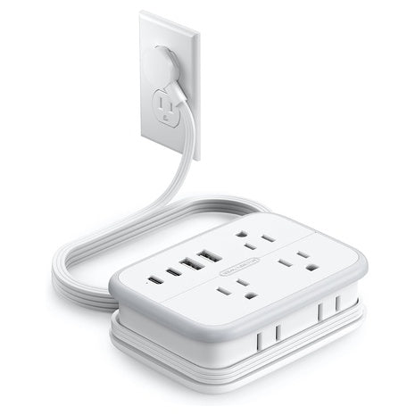 10-in-1 NTONPOWER 4' Extension Power Strip W/ 6 Outlets & 4 USB-C/A Ports
