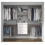 60" W - 96" W Tower Wall Mount 6-Shelf Wood Closet System