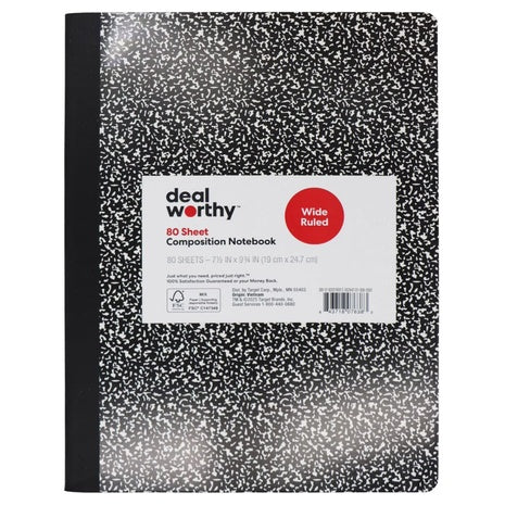 Dealworthy Composition Book Wide Ruled