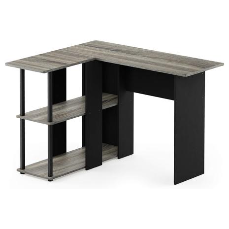 Furinno Abbott L-Shape Computer Desk w/ Bookshelf