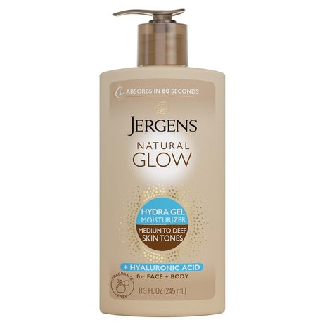 8.3oz Jergens Natural Glow Hydra Gel Hyaluronic Acid Tanning Moisturizer Lotion