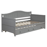 Harper & Bright Designs Gray Twin Wood Daybed With Trundle