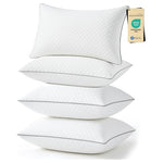 4 Piece King Size Bed Pillows with Double-Sided Crystal Velvet