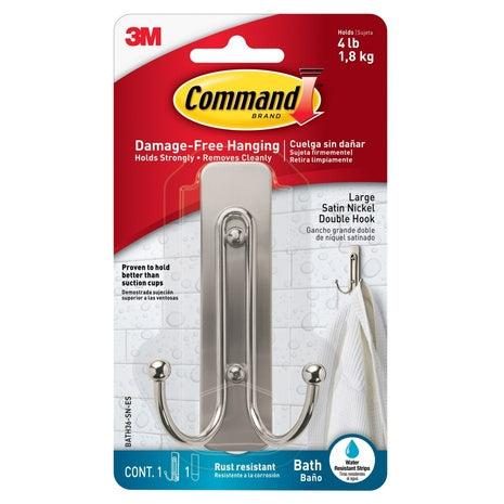 Command Large Double Bathroom Wall Hook