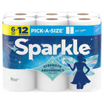 6 Double Rolls Sparkle Pick-A-Size Paper Towels
