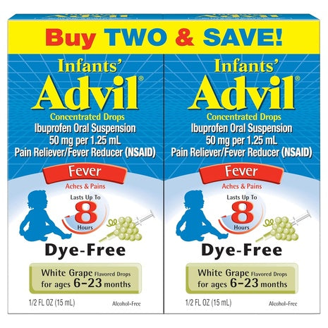 2-Pack Infants Advil Liquid Pain & Fever Reducer