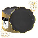 60 Black & Gold Scalloped inner Plates