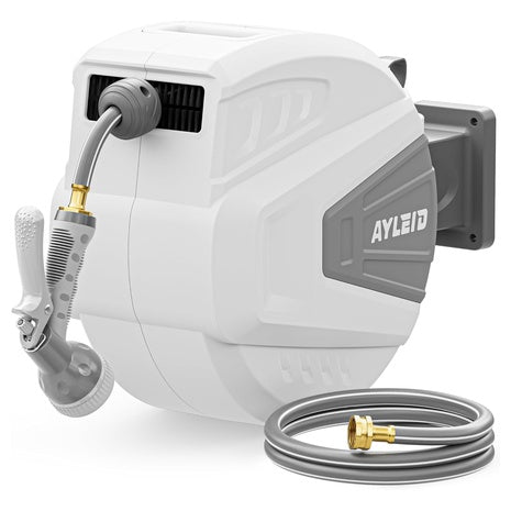 1/2" X 100ft Wall Mounted Retractable Garden Hose Reel