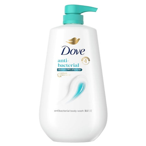 3 Bottles Dove Antibacterial Body Wash with Pump