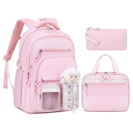 3-Piece Girls Backpack Set With Lunch Box and Pencil Case