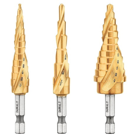 3-Piece DEWALT Step Drill Bit Set