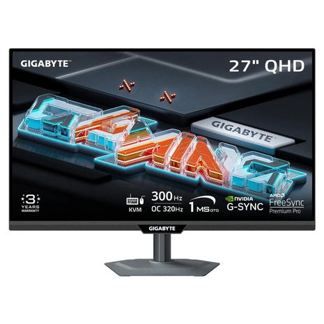 27" GIGABYTE M27Q3 WQHD 300Hz 1ms HDR IPS Freesync And G-SYNC Compatible Gaming Monitor