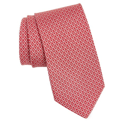 Ferragamo Gancini Print Silk Tie