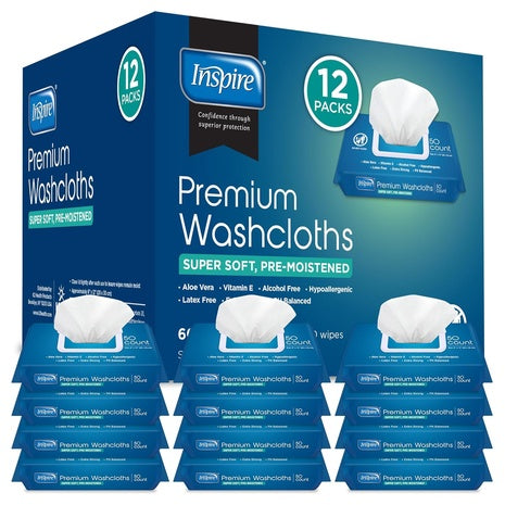 600 Inspire Adult Incontinence Wet Wipes
