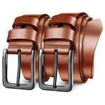 2-Pack Papaanils Men's Full Grain Leather Belt
