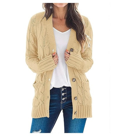 Women's Cable Knit Open Front Cardigan (27 Colors)