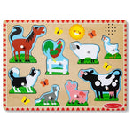 Melissa & Doug Farm Animals Sound Wooden Peg Puzzle w/ Sound Effects