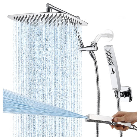 G-Promise 12'' All-Metal Rain Shower Head With Handheld Spray Combo
