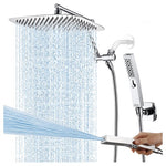 G-Promise 12'' All-Metal Rain Shower Head With Handheld Spray Combo