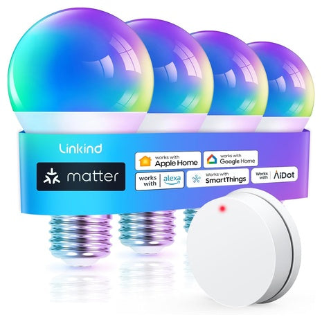 4-Pack Linkind Linkind Matter Smart Light Bulbs With Remote Control