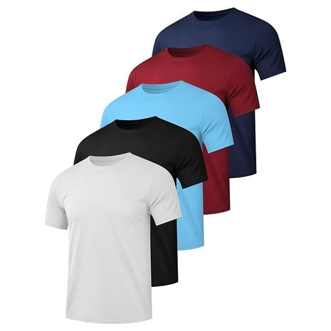 5-Pack Hoplynn Men's Dry Fit Workout Gym T-Shirt