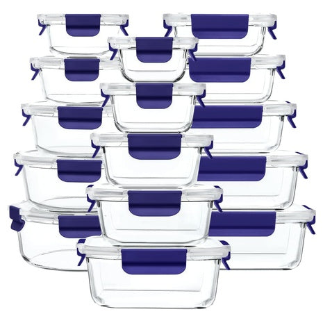 30 Glass Food Storage Containers with Lids